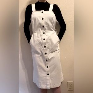 REFINERY 99. Medium Sleeveless Square Neck Button-front Belted Dress